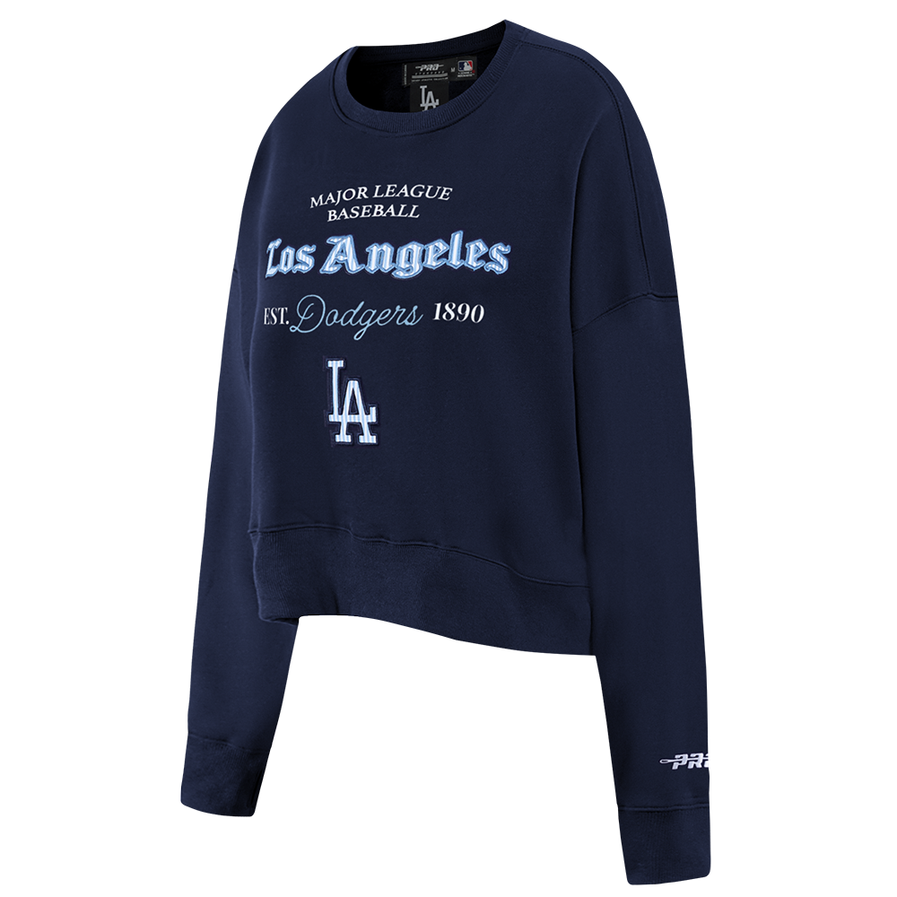 MLB LOS ANGELES DODGERS COUNTRY CLUB WOMEN'S DOUBLE KNIT CREWNECK (MIDNIGHT NAVY)