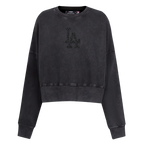 MLB LOS ANGELES DODGERS WASHED CRYSTALLINE CHANDAIL À COL ROND EN MOLLETON FRANÇAIS LAVÉ À L'ENZYME POUR FEMME (NOIR DÉLAVÉ)