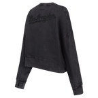 MLB LOS ANGELES DODGERS WASHED CRYSTALLINE CHANDAIL À COL ROND EN MOLLETON FRANÇAIS LAVÉ À L'ENZYME POUR FEMME (NOIR DÉLAVÉ)