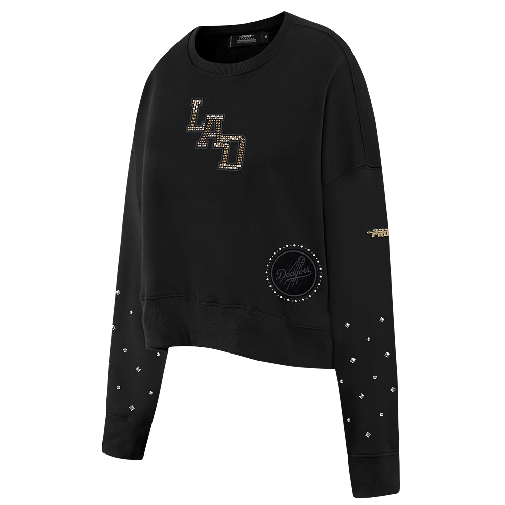 MLB LOS ANGELES DODGERS RENEGADE WOMEN'S FLC CREWNECK (BLACK)