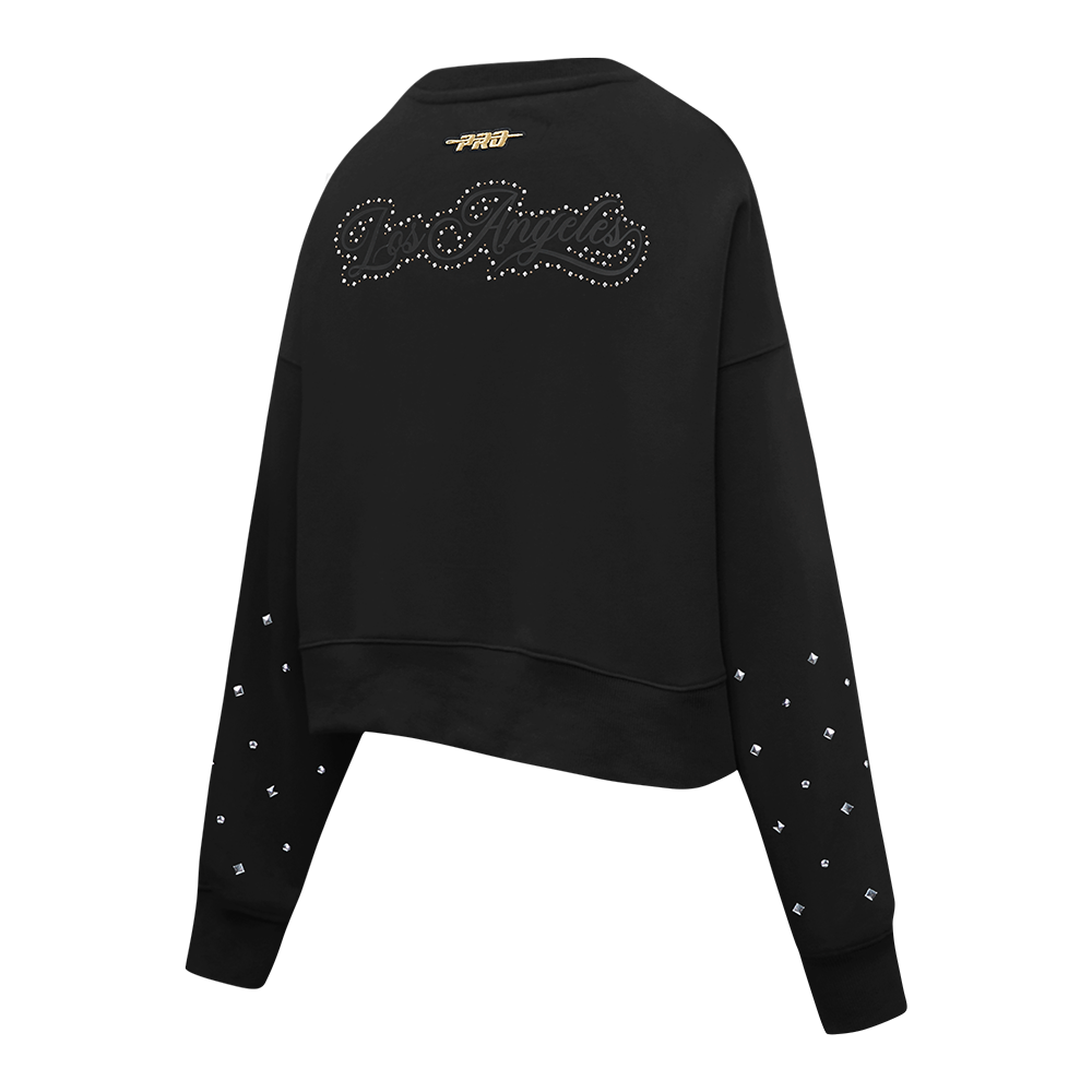 MLB LOS ANGELES DODGERS RENEGADE WOMEN'S FLC CREWNECK (BLACK)