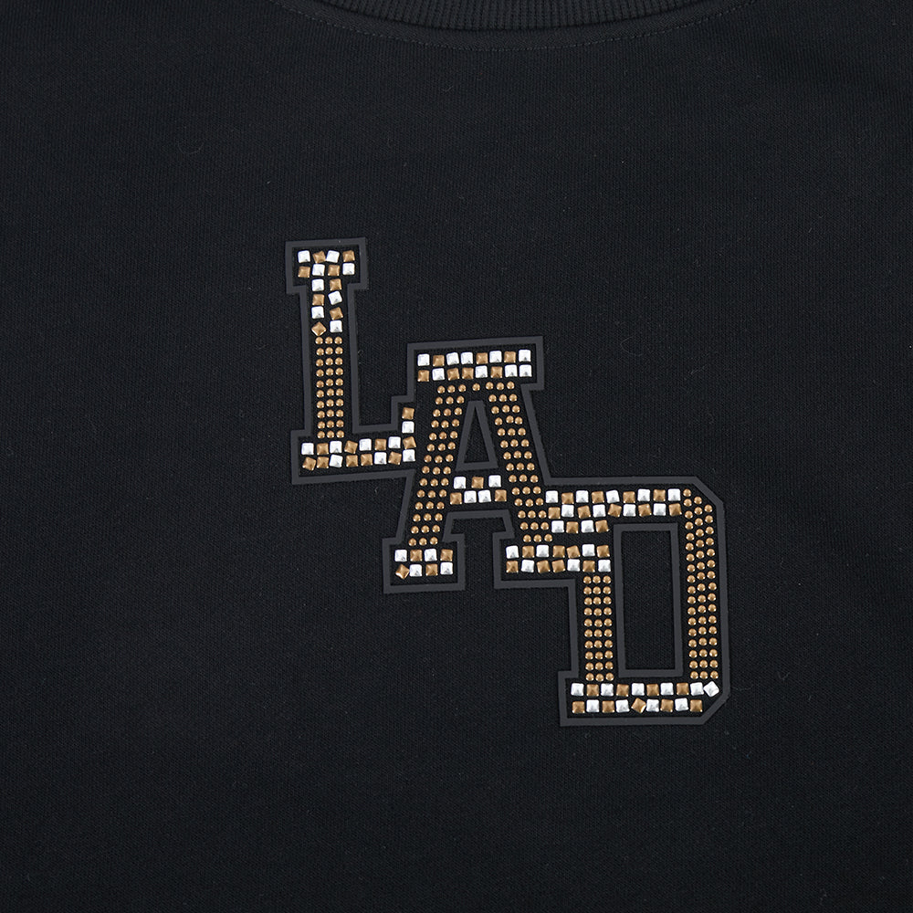 MLB LOS ANGELES DODGERS RENEGADE WOMEN'S FLC CREWNECK (BLACK)