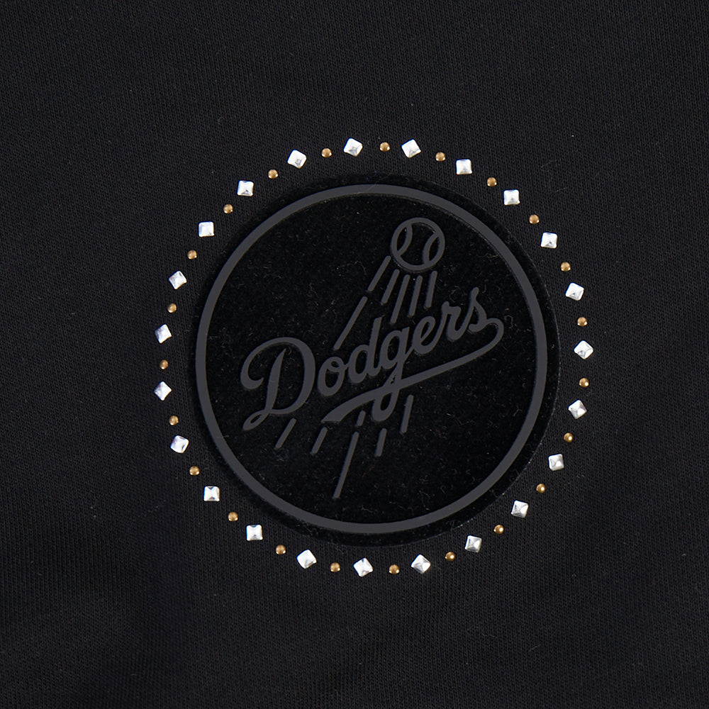 MLB LOS ANGELES DODGERS RENEGADE WOMEN'S FLC CREWNECK (BLACK)