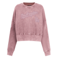 MLB LOS ANGELES DODGERS WASHED CLASSIC WOMEN'S ENZYME WASH FT CREWNECK (WASHED MAUVE)