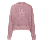 MLB LOS ANGELES DODGERS WASHED CLASSIC WOMEN'S ENZYME WASH FT CREWNECK (WASHED MAUVE)