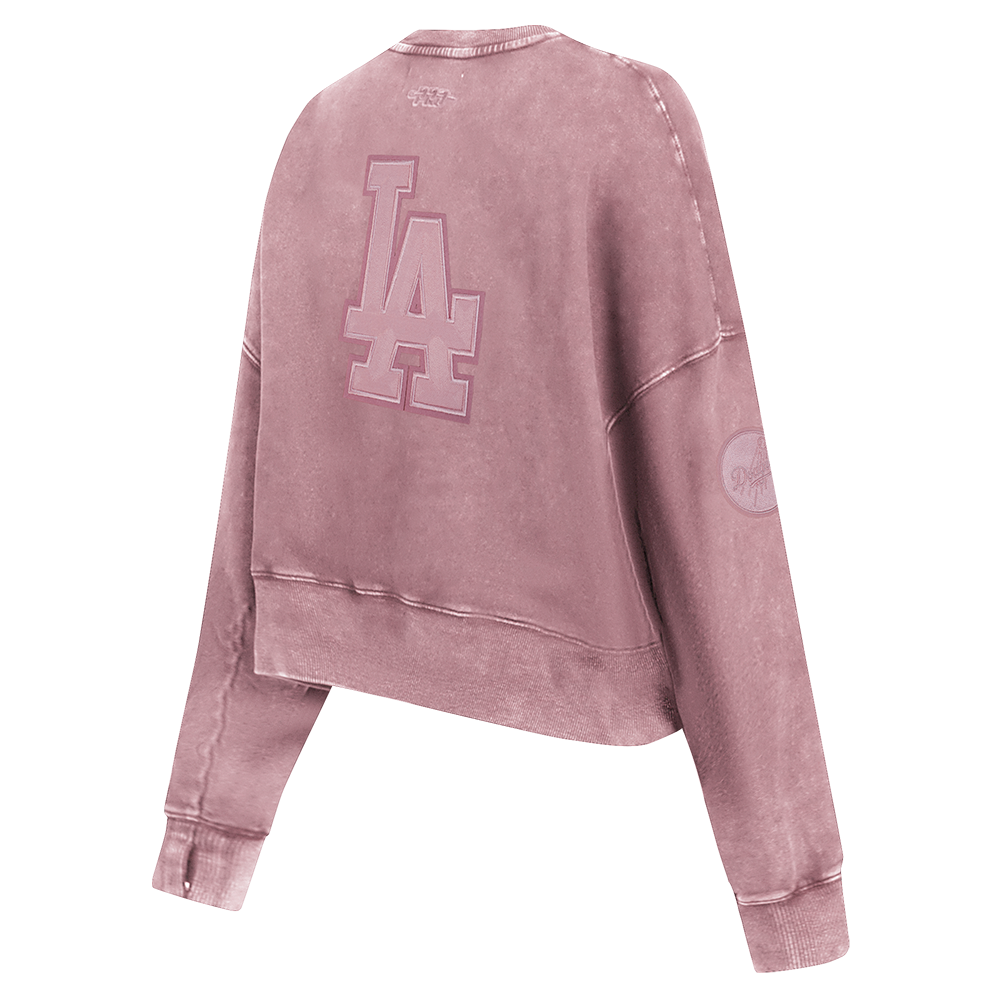 MLB LOS ANGELES DODGERS WASHED CLASSIC WOMEN'S ENZYME WASH FT CREWNECK (WASHED MAUVE)