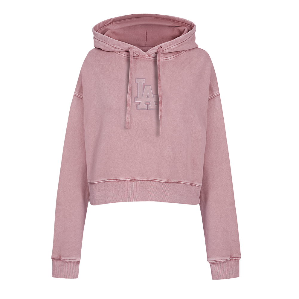 MLB LOS ANGELES DODGERS WASHED CLASSIC WOMEN'S ENZYME WASH FT CROPPED (WASHED MAUVE)