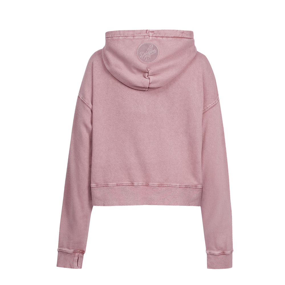 MLB LOS ANGELES DODGERS WASHED CLASSIC WOMEN'S ENZYME WASH FT CROPPED (WASHED MAUVE)