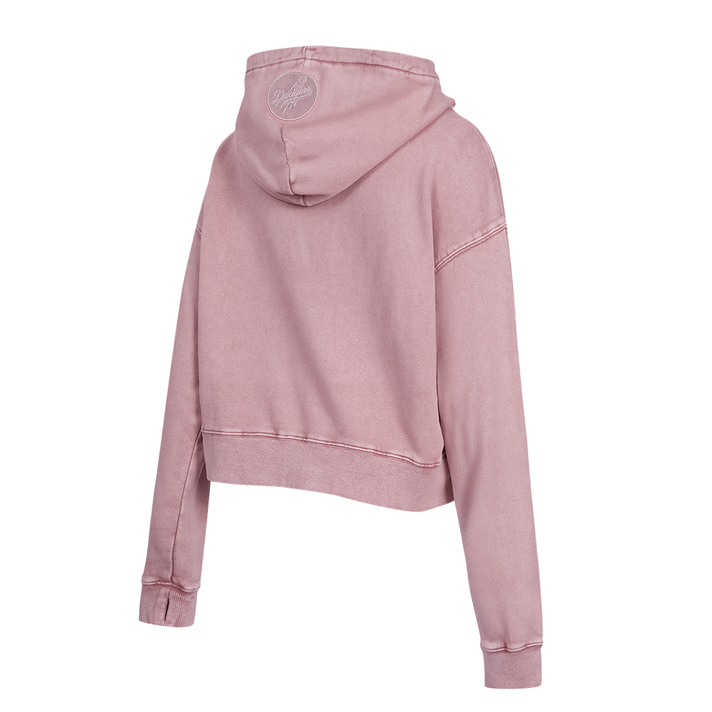 MLB LOS ANGELES DODGERS WASHED CLASSIC WOMEN'S ENZYME WASH FT CROPPED (WASHED MAUVE)