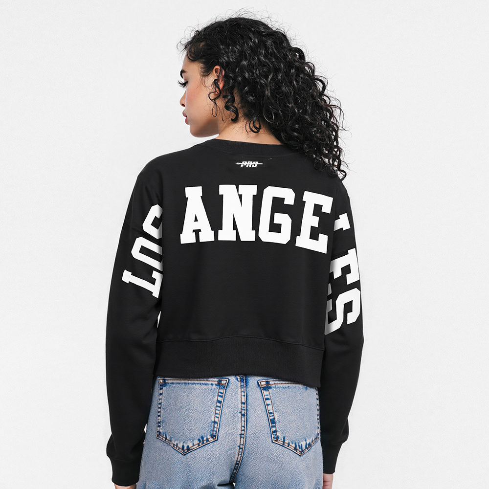 MLB LOS ANGELES DODGERS WINGSPAN CHANDAIL À COL ROND EN MOLLETON POUR FEMME (NOIR)