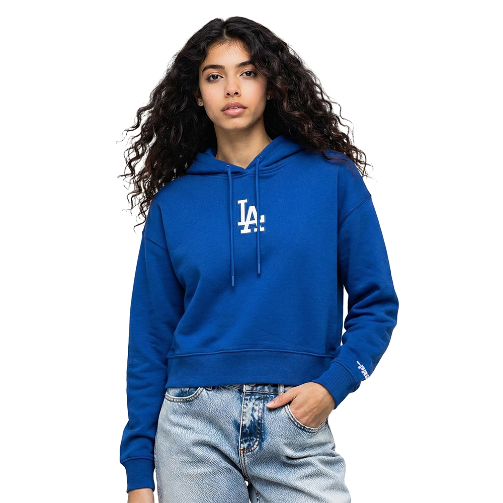 MLB LOS ANGELES DODGERS WINGSPAN CHANDAIL À CAPUCHON COURT EN MOLLETON POUR FEMME (BLEU DODGER)