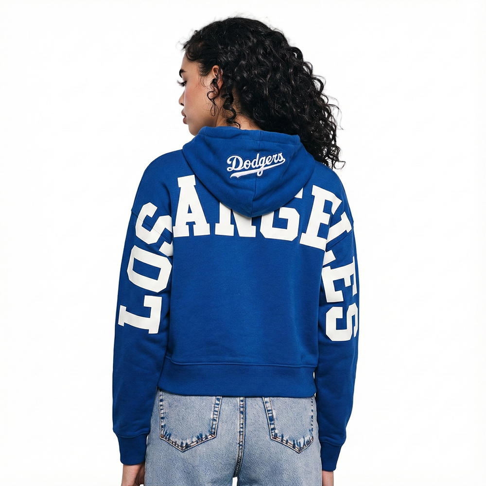 MLB LOS ANGELES DODGERS WINGSPAN CHANDAIL À CAPUCHON COURT EN MOLLETON POUR FEMME (BLEU DODGER)