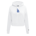 MLB LOS ANGELES DODGERS WINGSPAN CHANDAIL À CAPUCHON COURT EN MOLLETON POUR FEMME (BLANC)