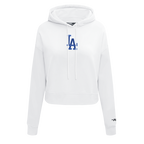 MLB LOS ANGELES DODGERS WINGSPAN CHANDAIL À CAPUCHON COURT EN MOLLETON POUR FEMME (BLANC)