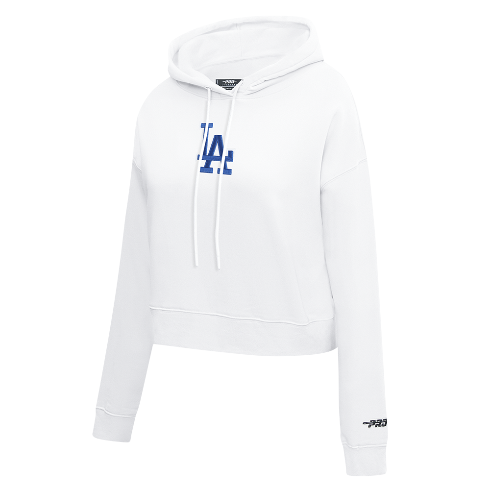 MLB LOS ANGELES DODGERS WINGSPAN CHANDAIL À CAPUCHON COURT EN MOLLETON POUR FEMME (BLANC)