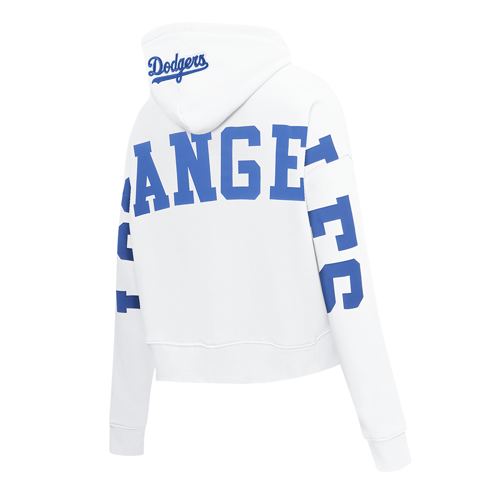MLB LOS ANGELES DODGERS WINGSPAN CHANDAIL À CAPUCHON COURT EN MOLLETON POUR FEMME (BLANC)