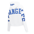 MLB LOS ANGELES DODGERS WINGSPAN CHANDAIL À CAPUCHON COURT EN MOLLETON POUR FEMME (BLANC)