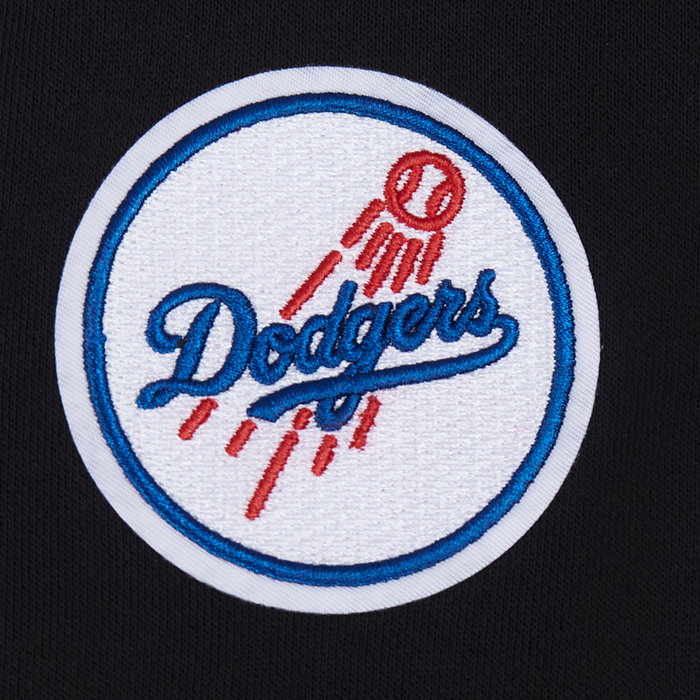MLB LOS ANGELES DODGERS CLASSIC CHENILLE CHANDAIL À CAPUCHON COURT EN MOLLETON POUR FEMME (NOIR)