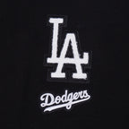 MLB LOS ANGELES DODGERS CLASSIC CHENILLE CHANDAIL À CAPUCHON COURT EN MOLLETON POUR FEMME (NOIR)