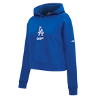 MLB LOS ANGELES DODGERS CLASSIC CHENILLE CHANDAIL À CAPUCHON COURT EN MOLLETON POUR FEMME (BLEU DODGER)
