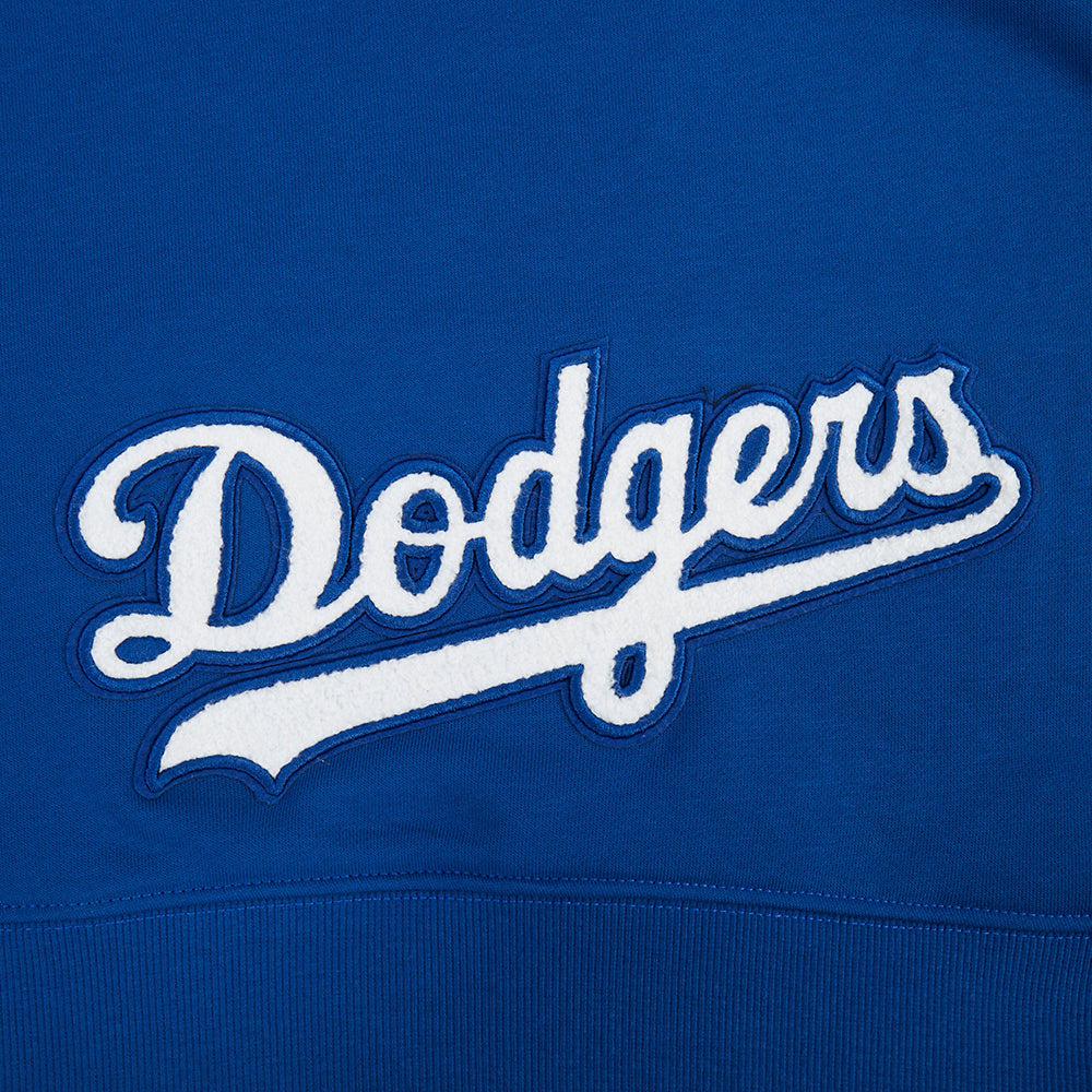 MLB LOS ANGELES DODGERS CLASSIC CHENILLE CHANDAIL À CAPUCHON COURT EN MOLLETON POUR FEMME (BLEU DODGER)