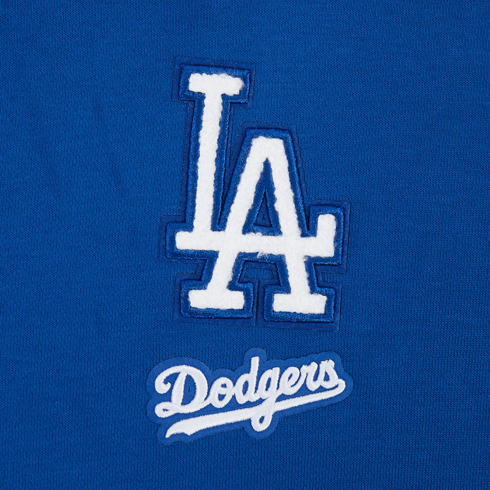 MLB LOS ANGELES DODGERS CLASSIC CHENILLE CHANDAIL À CAPUCHON COURT EN MOLLETON POUR FEMME (BLEU DODGER)