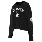 MLB LOS ANGELES DODGERS CLASSIC CHENILLE WOMEN'S FLC CREWNECK (BLACK)