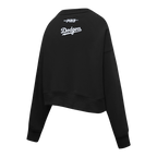 MLB LOS ANGELES DODGERS CLASSIC CHENILLE WOMEN'S FLC CREWNECK (BLACK)