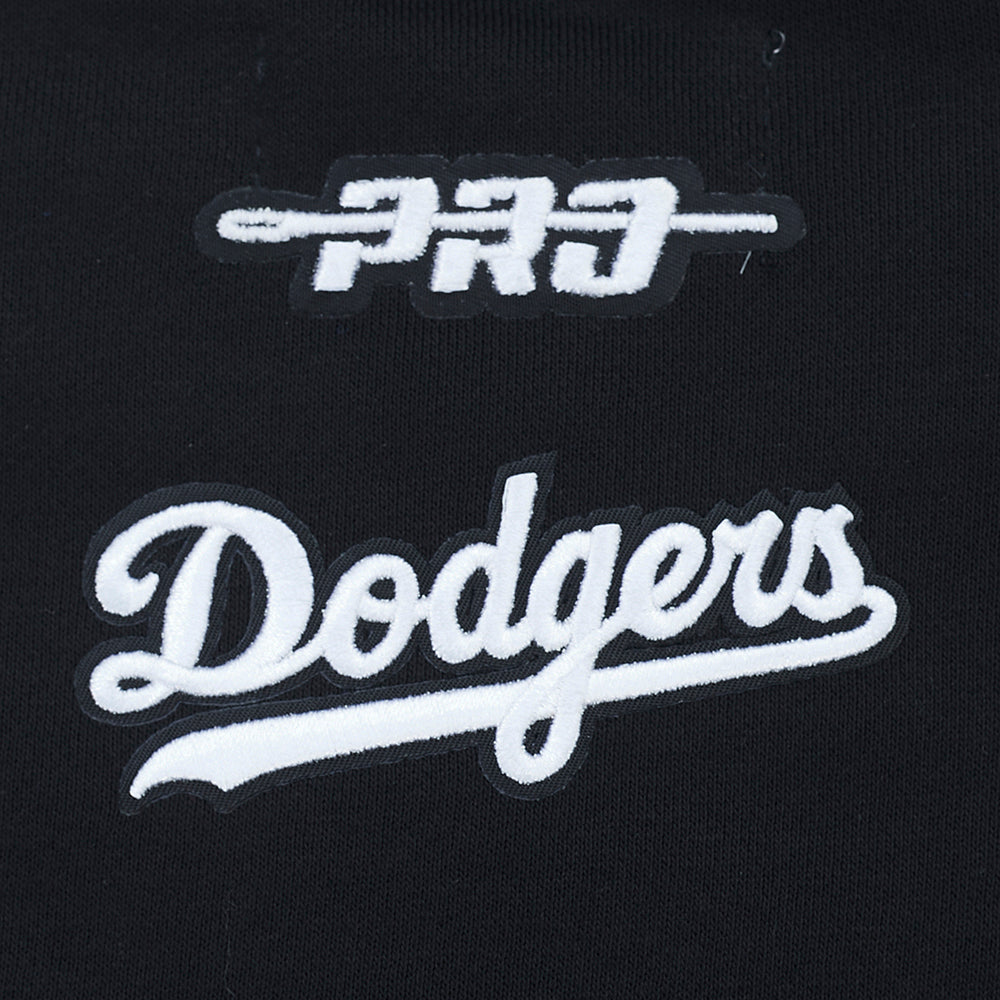 MLB LOS ANGELES DODGERS CLASSIC CHENILLE WOMEN'S FLC CREWNECK (BLACK)