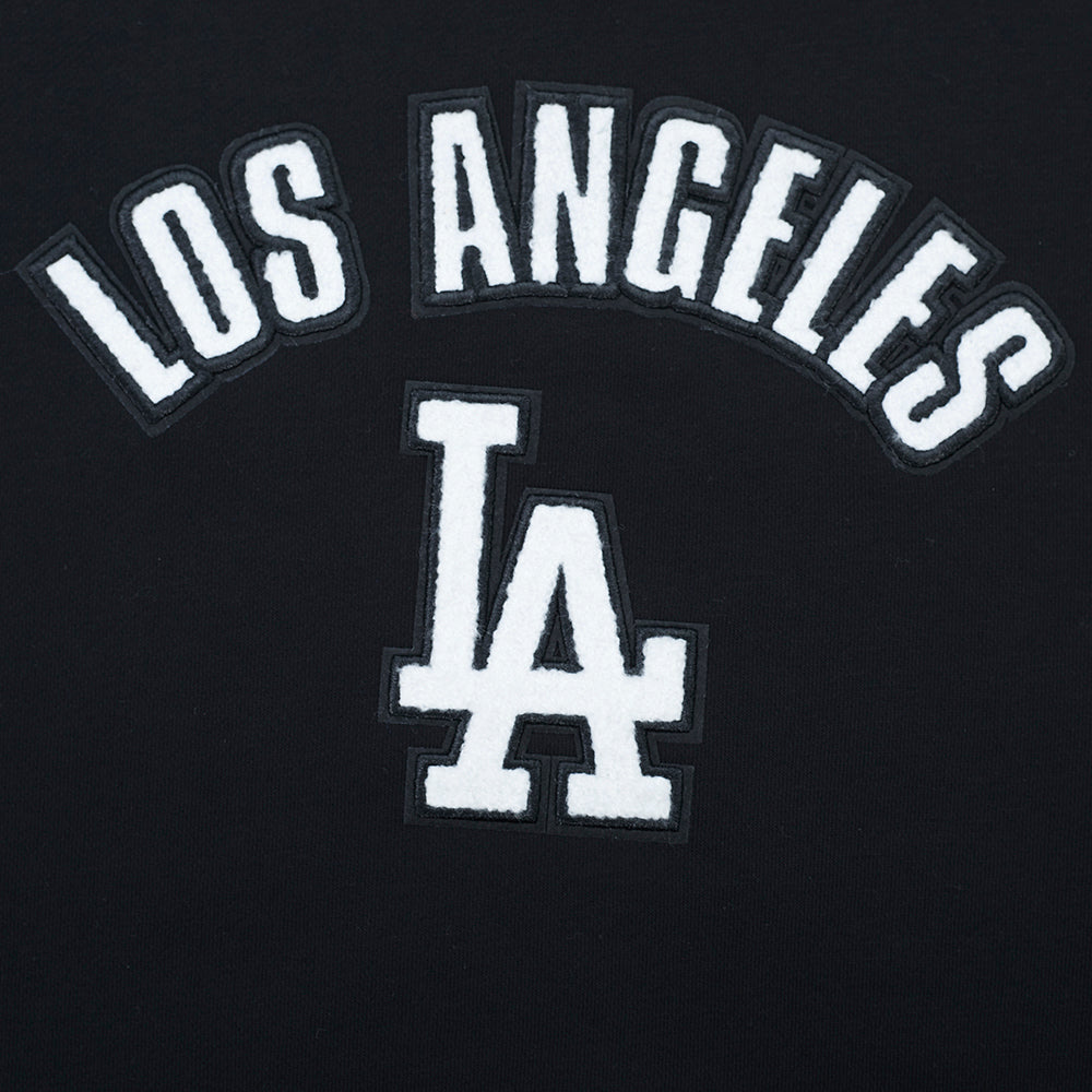 MLB LOS ANGELES DODGERS CLASSIC CHENILLE WOMEN'S FLC CREWNECK (BLACK)