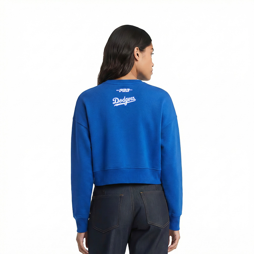 MLB LOS ANGELES DODGERS CLASSIC CHENILLE WOMEN'S FLC CREWNECK (DODGER BLUE)