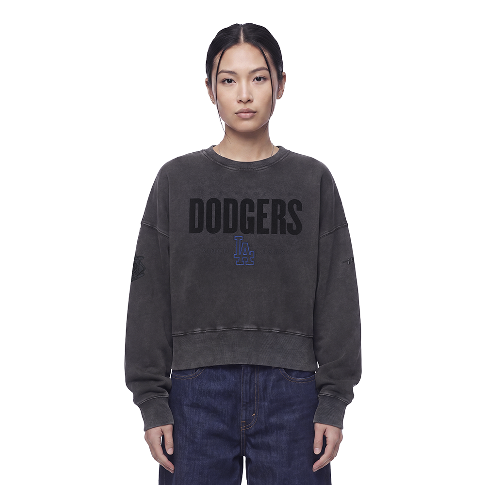 MLB LOS ANGELES DODGERS ECLIPSE CHANDAIL OUATÉ POUR FEMME (NOIR DÉLAVÉ)