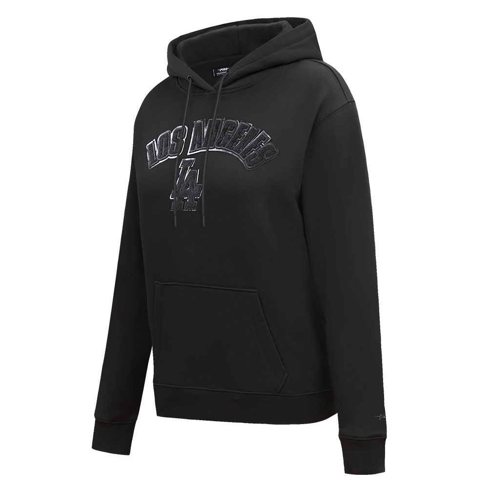 MLB LOS ANGELES DODGERS TRIPLE BLACK WOMEN'S PULLOVER HOODIE (TRIPLE BLACK)