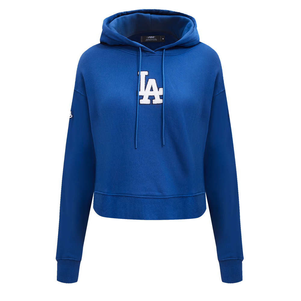 MLB LOS ANGELES DODGERS CLASSIC WOMEN'S CROPPED PULLOVER HOODIE (DODGER BLUE)