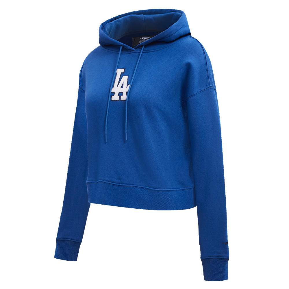 MLB LOS ANGELES DODGERS CLASSIC WOMEN'S CROPPED PULLOVER HOODIE (DODGER BLUE)