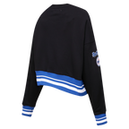 MLB LOS ANGELES DODGERS MASHUP WOMEN'S RIB CREWNECK (BLACK/DODGER BLUE)