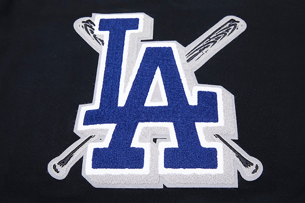 MLB LOS ANGELES DODGERS MASHUP WOMEN'S RIB CREWNECK (BLACK/DODGER BLUE)