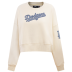 MLB LOS ANGELES DODGERS VARSITY BLUES WOMEN'S CREWNECK (LINEN)