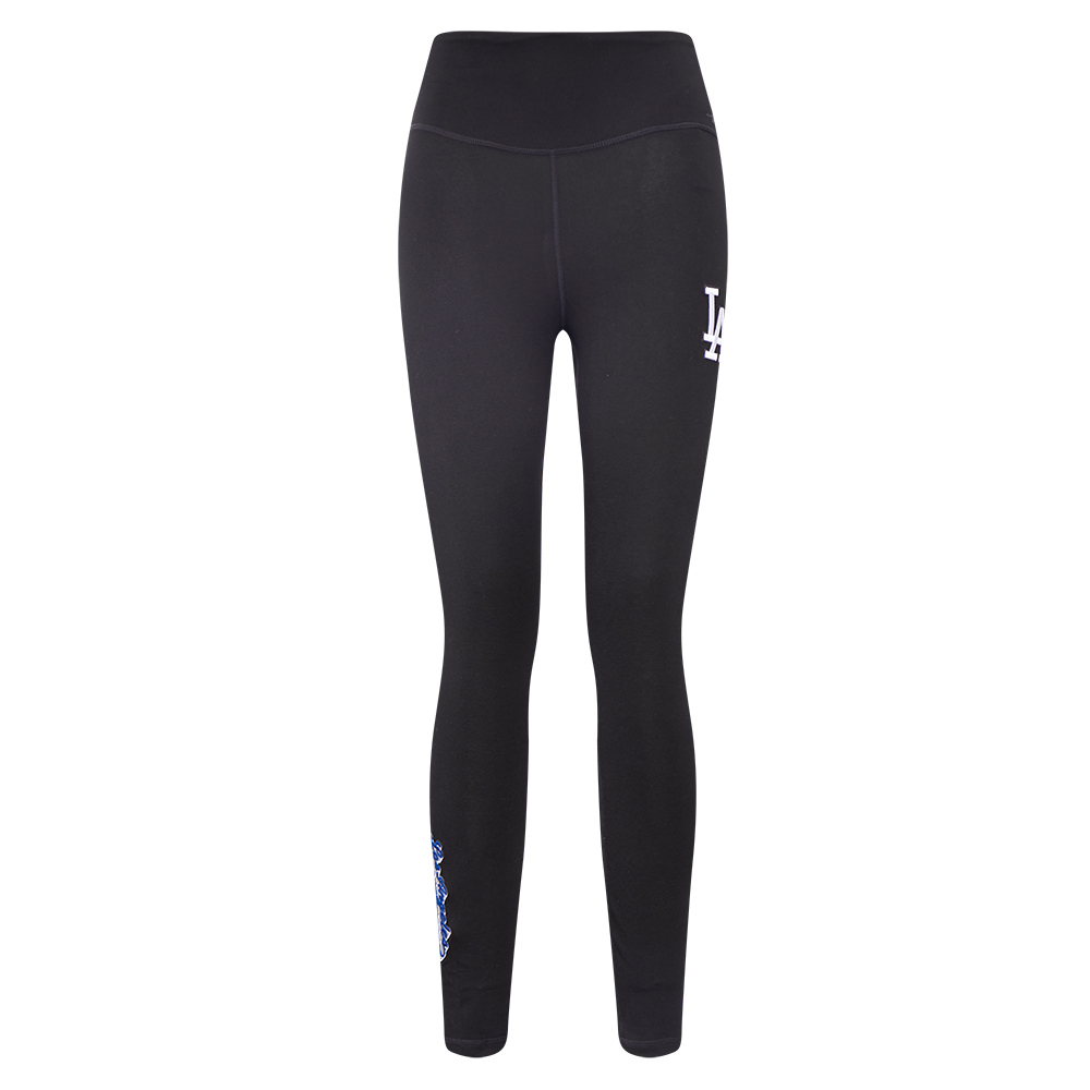 MLB LOS ANGELES DODGERS SCRIPT TAIL WOMEN'S HIGH WAIST JERSEY LEGGING (BLACK)