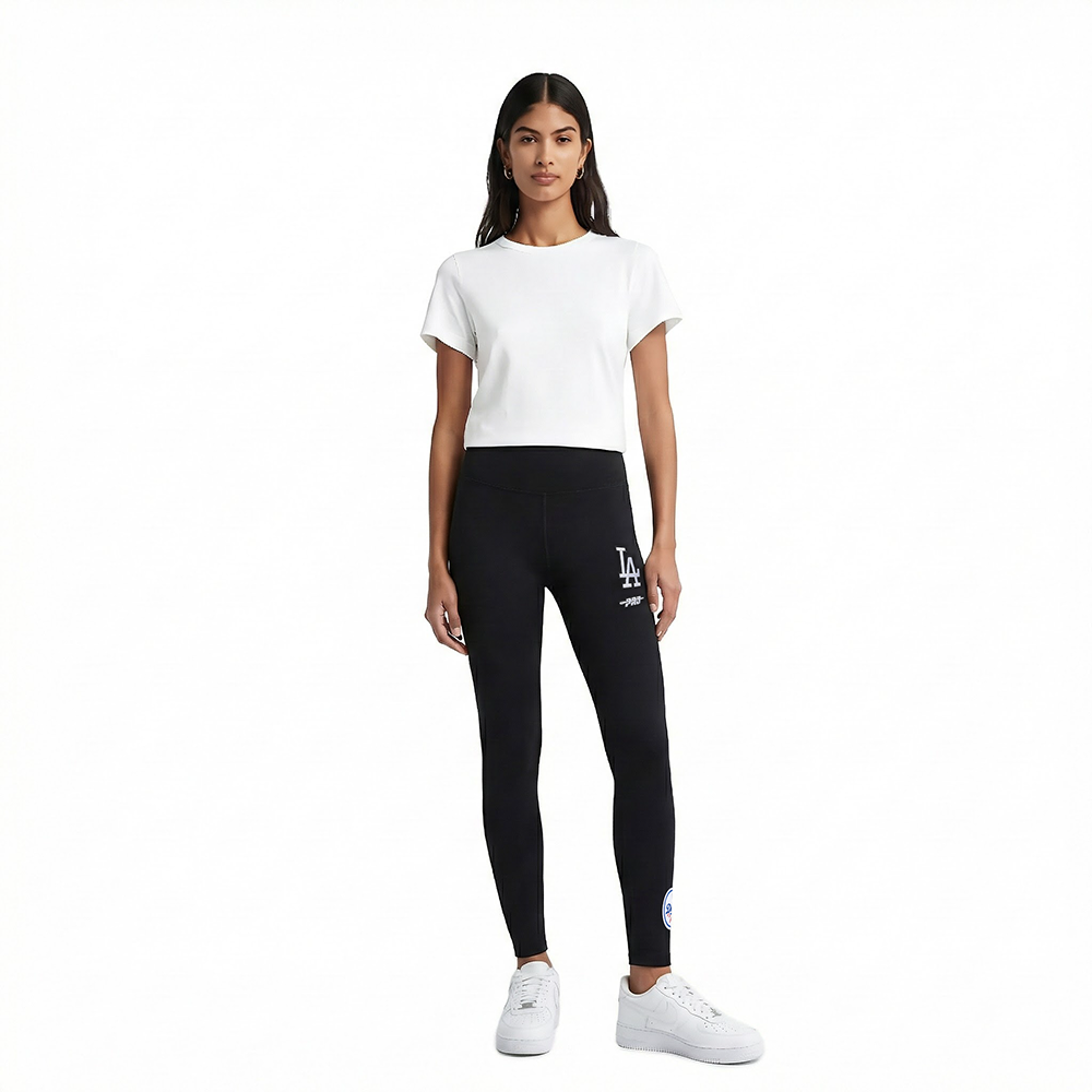 MLB LOS ANGELES DODGERS CLASSIC CHENILLE WOMEN'S HW JERSEY LEGGING (BLACK)