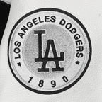 MLB LOS ANGELES DODGERS PEARLS WOMEN'S RIB WOOL VARSITY JACKET (BLACK/WHITE)