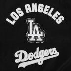 MLB LOS ANGELES DODGERS PEARLS WOMEN'S RIB WOOL VARSITY JACKET (BLACK/WHITE)