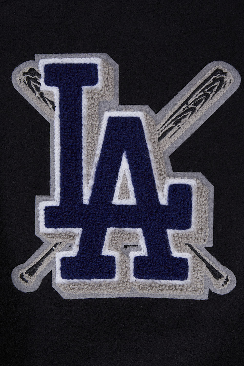 MLB LOS ANGELES DODGERS MASH UP BLOUSON COLLÉGIAL EN LAINE À BORDS CÔTELÉS POUR FEMME (NOIR/BLEU DODGER)
