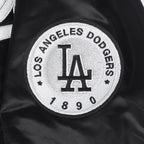 MLB LOS ANGELES DODGERS PEARLS BLOUSON EN SATIN À BORDS CÔTELÉS POUR FEMME (NOIR)