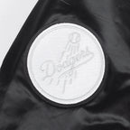 MLB LOS ANGELES DODGERS PEARLS BLOUSON EN SATIN À BORDS CÔTELÉS POUR FEMME (NOIR)