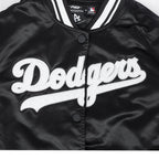 MLB LOS ANGELES DODGERS PEARLS BLOUSON EN SATIN À BORDS CÔTELÉS POUR FEMME (NOIR)