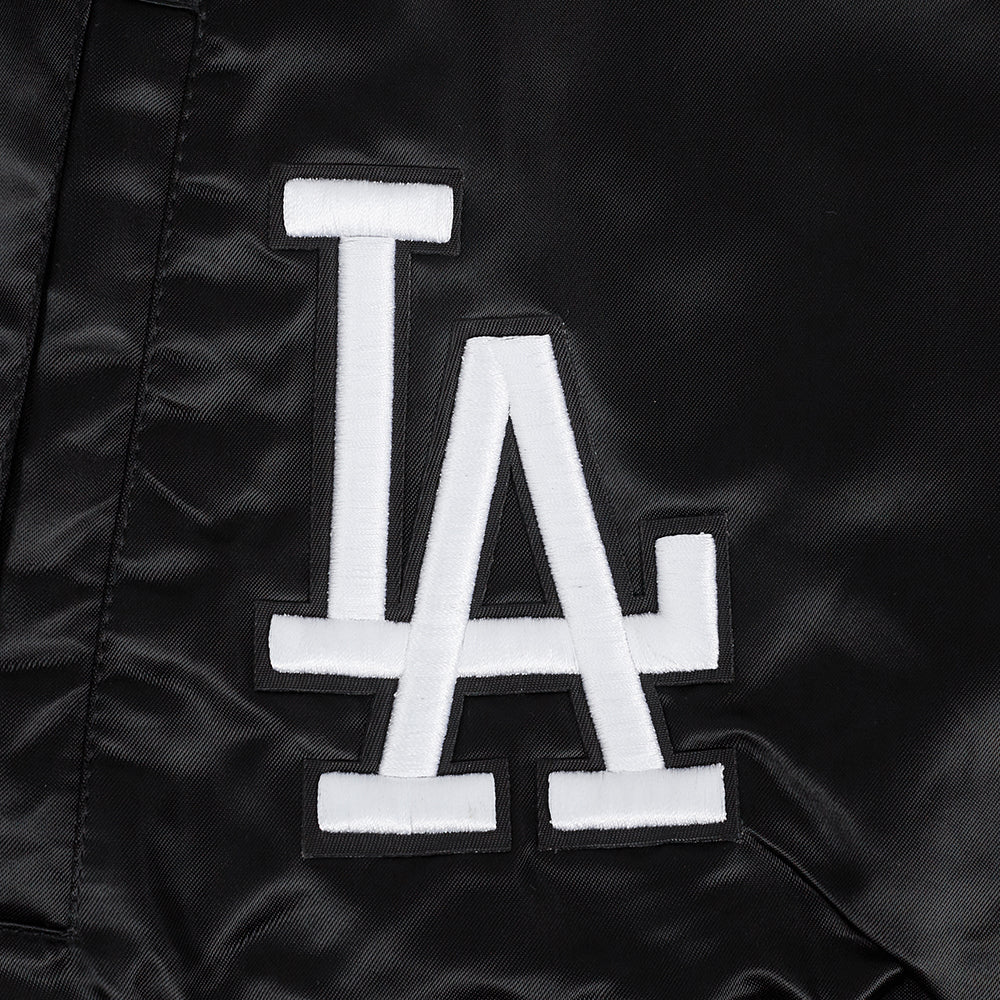 MLB LOS ANGELES DODGERS PEARLS BLOUSON EN SATIN À BORDS CÔTELÉS POUR FEMME (NOIR)
