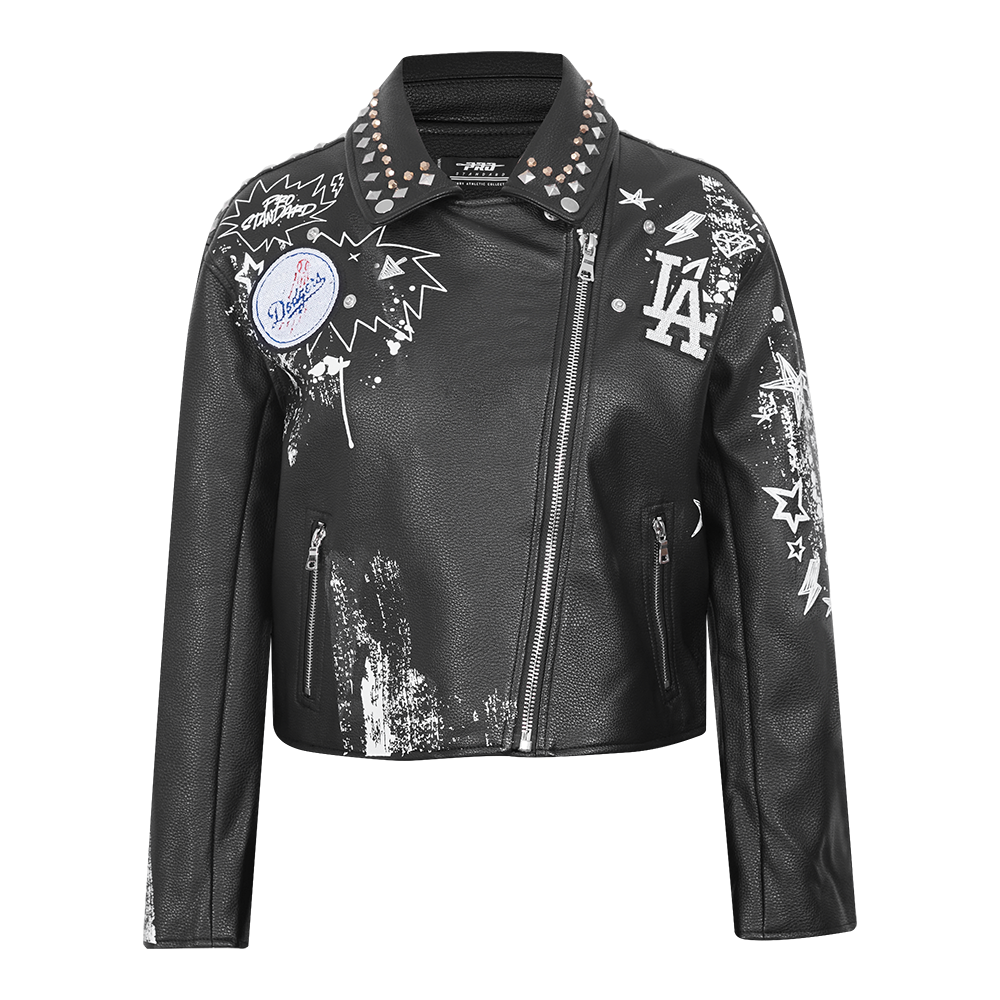 MLB LOS ANGELES DODGERS SKETCHBOOK BLOUSON DE CUIR POUR FEMME (NOIR)