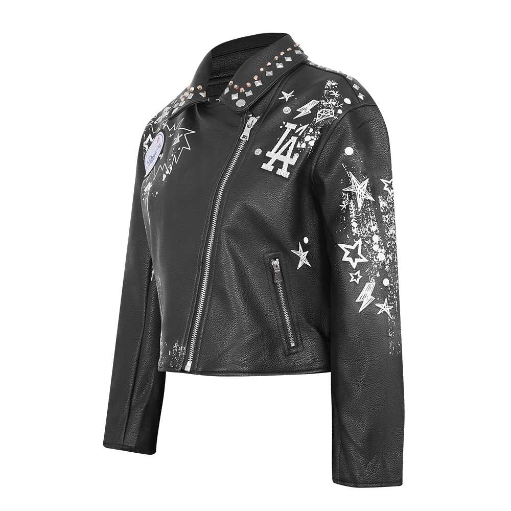 MLB LOS ANGELES DODGERS SKETCHBOOK BLOUSON DE CUIR POUR FEMME (NOIR)