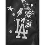 MLB LOS ANGELES DODGERS SKETCHBOOK BLOUSON DE CUIR POUR FEMME (NOIR)